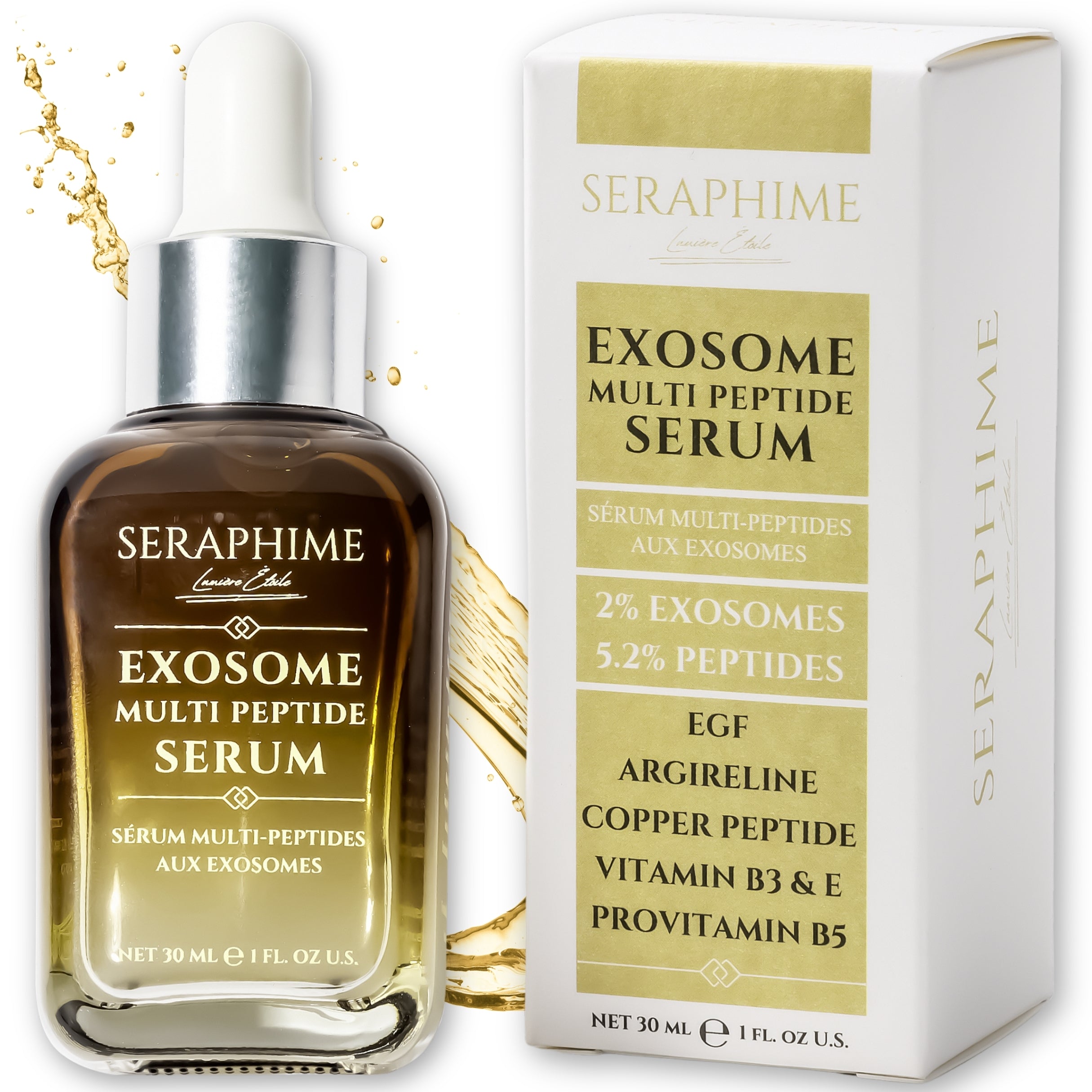 Exosomes Multi-Peptide Serum with 2% Exosomes, Argireline, Copper Peptides (GHK-CU), Oligopeptide-1 (EGF)