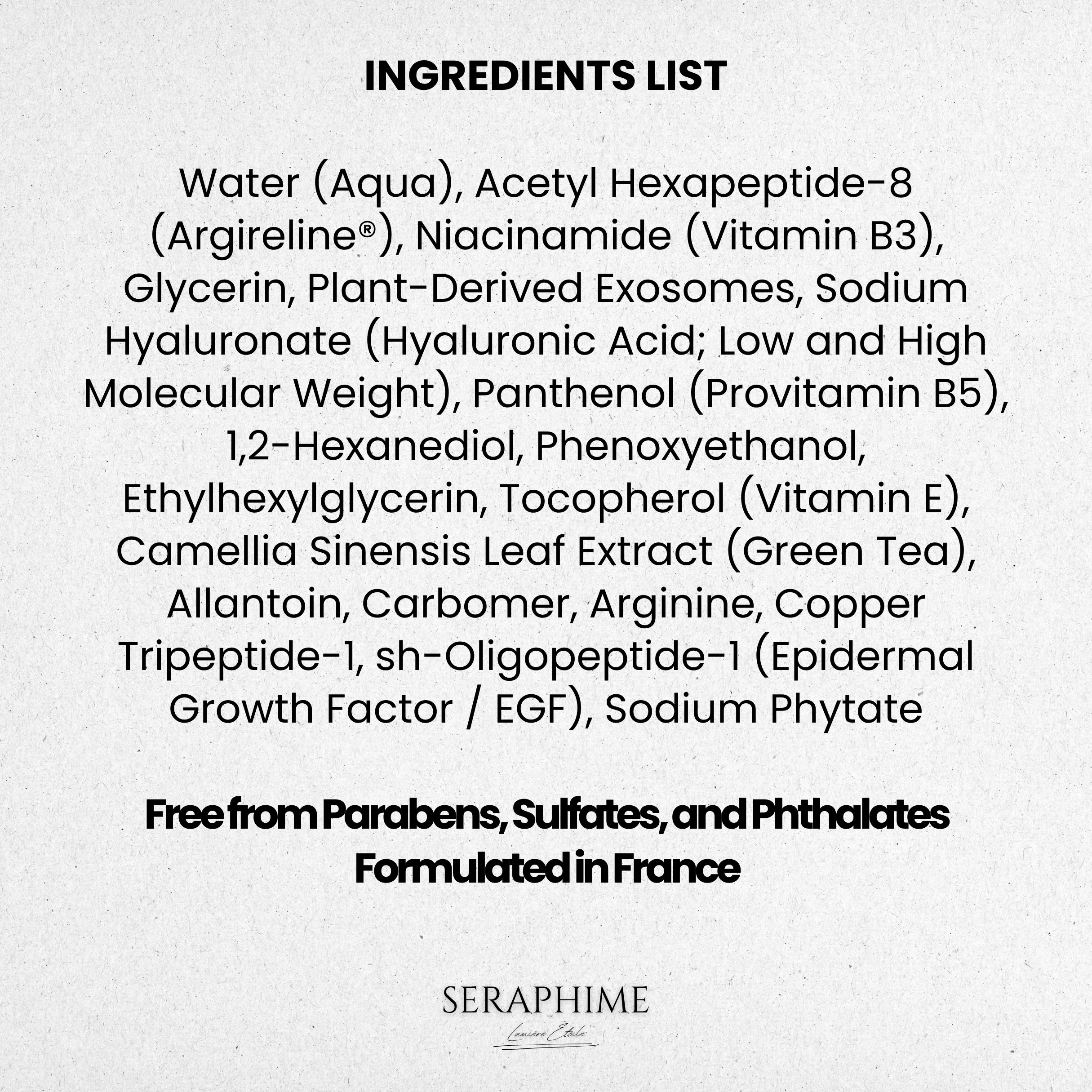 Exosomes Multi-Peptide Serum with 2% Exosomes, Argireline, Copper Peptides (GHK-CU), Oligopeptide-1 (EGF)