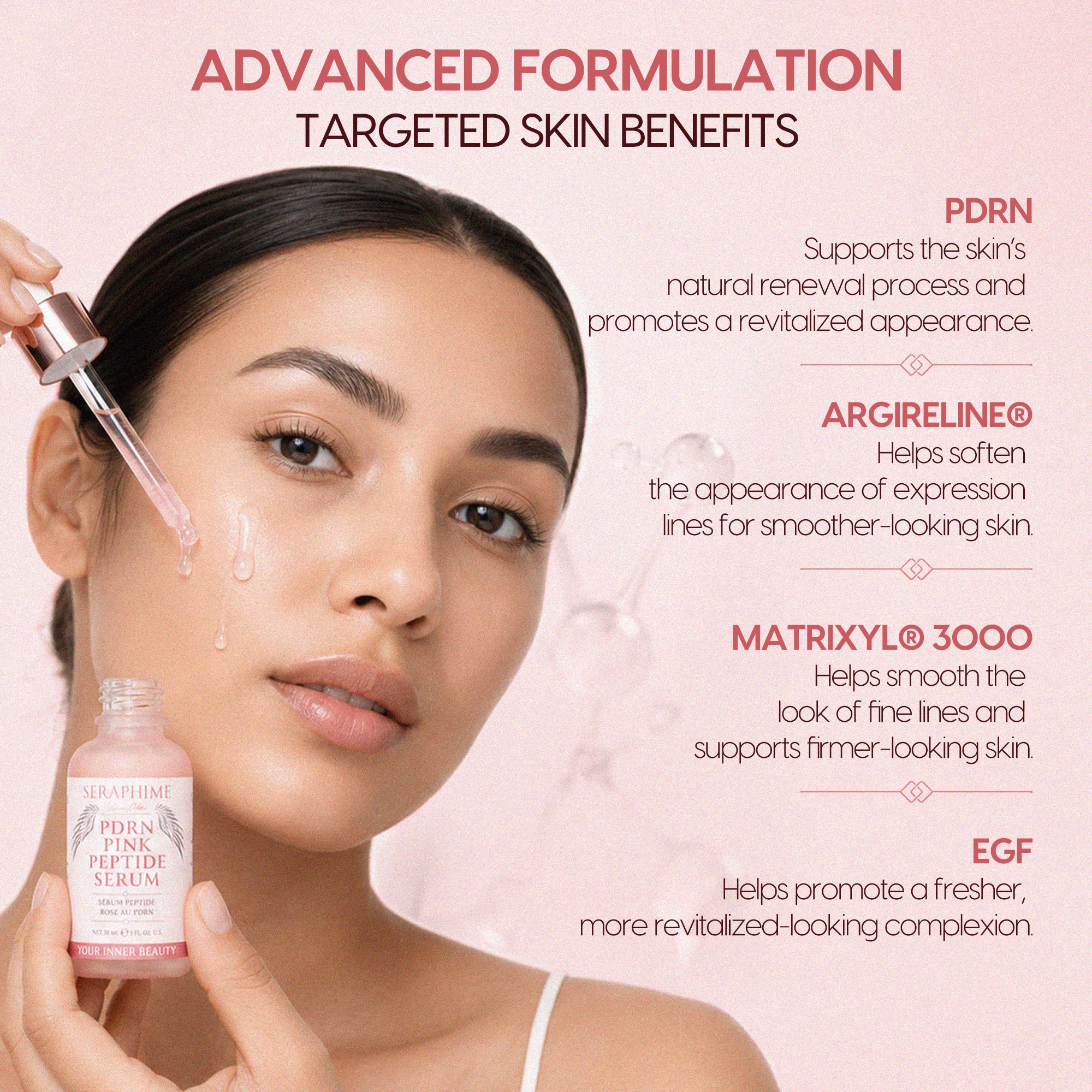 PDRN Salmon DNA Pink Peptide Serum with EGF, Argireline & Matrixyl 3000