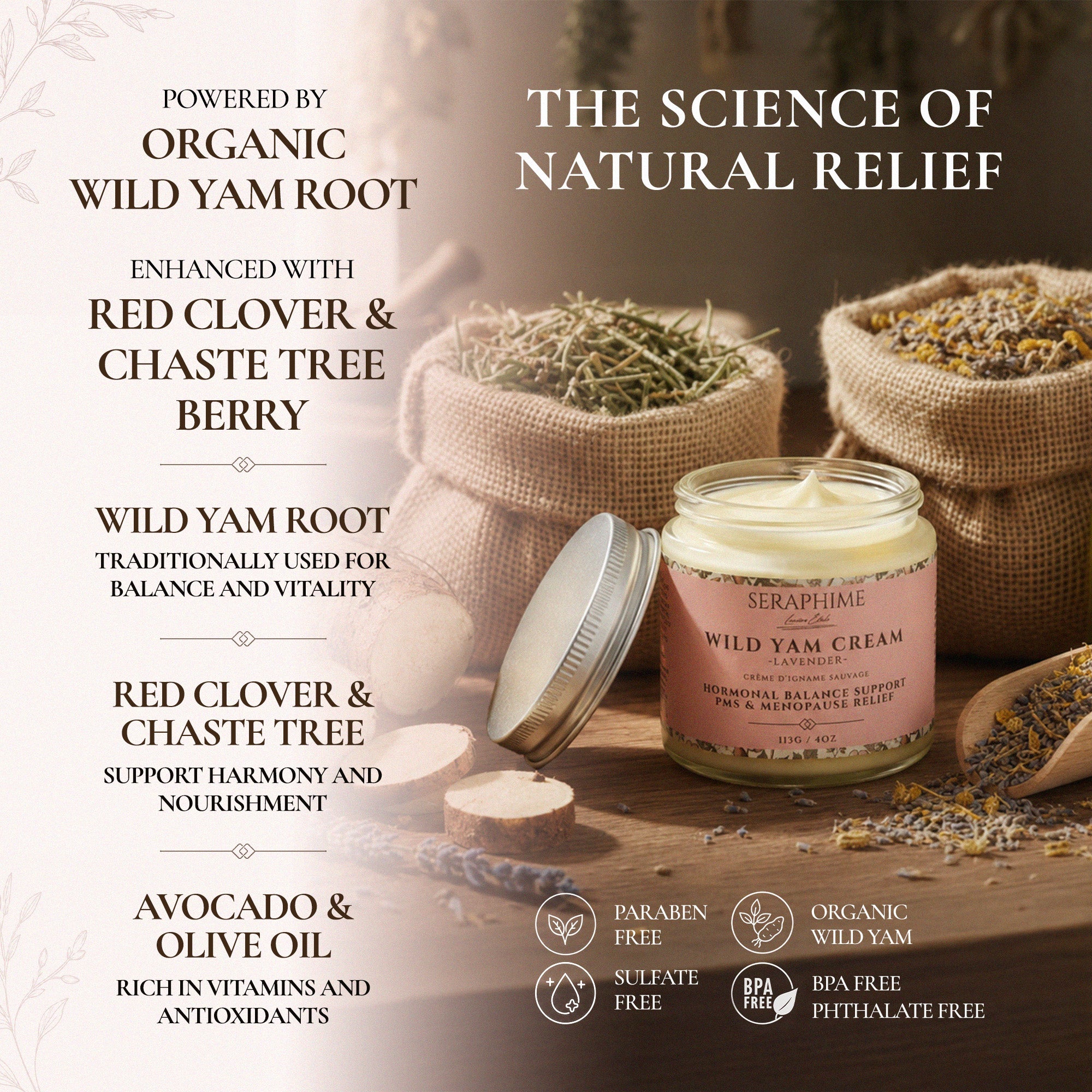 Wild Yam Cream for Hormone Balance (Lavender)