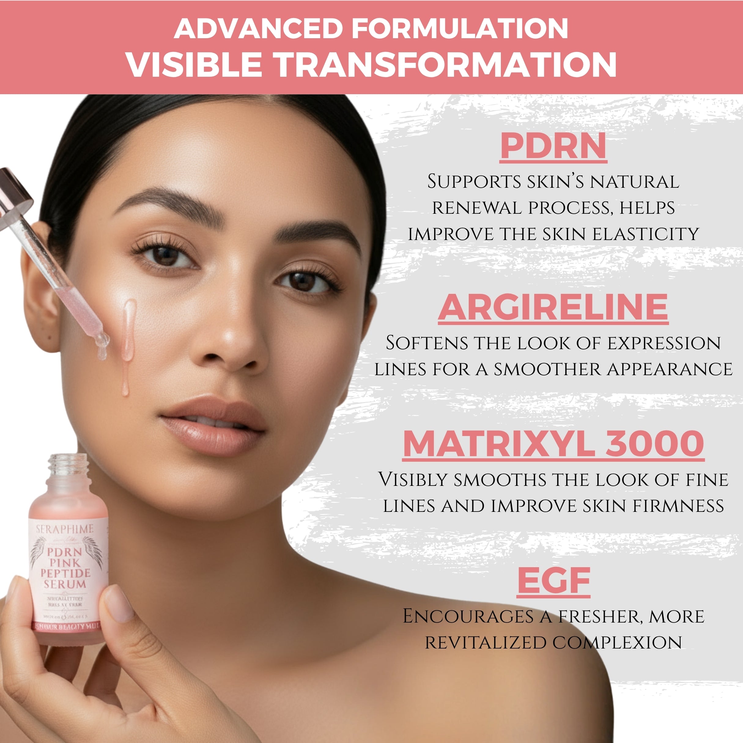 PDRN Salmon DNA Pink Peptide Serum with EGF, Argireline & Matrixyl 3000