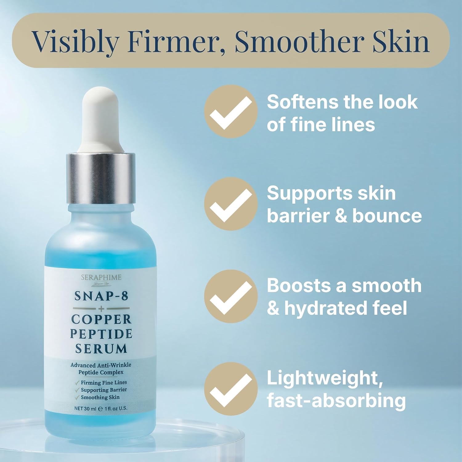 Snap 8 Peptide Serum with 1% GHK-CU Copper Peptide