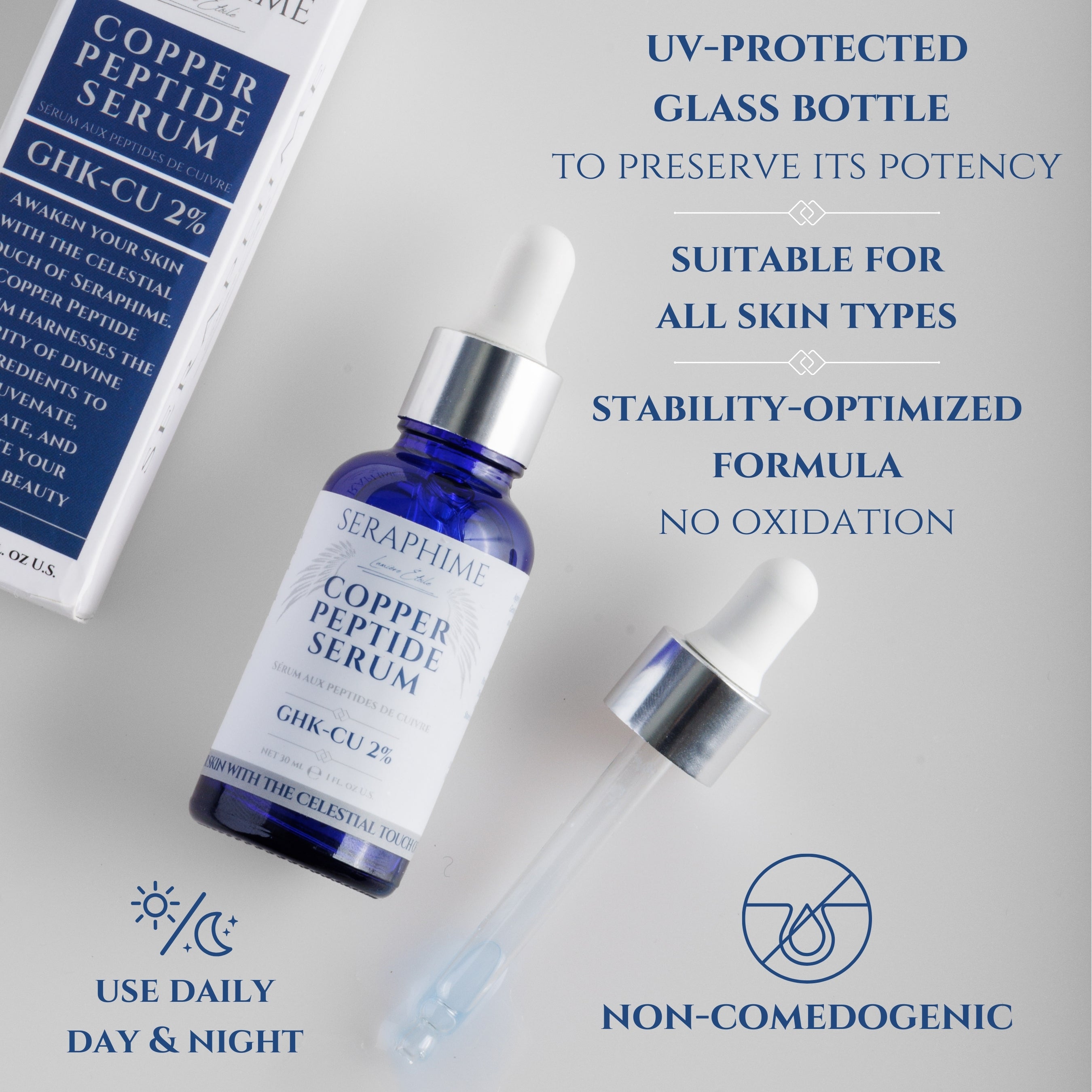 Copper Peptides Serum for Face - 2% GHK-CU & 4% EGF Seraphime Copper Peptides Serum for Face - 2% GHK-CU & 4% EGF Seraphime