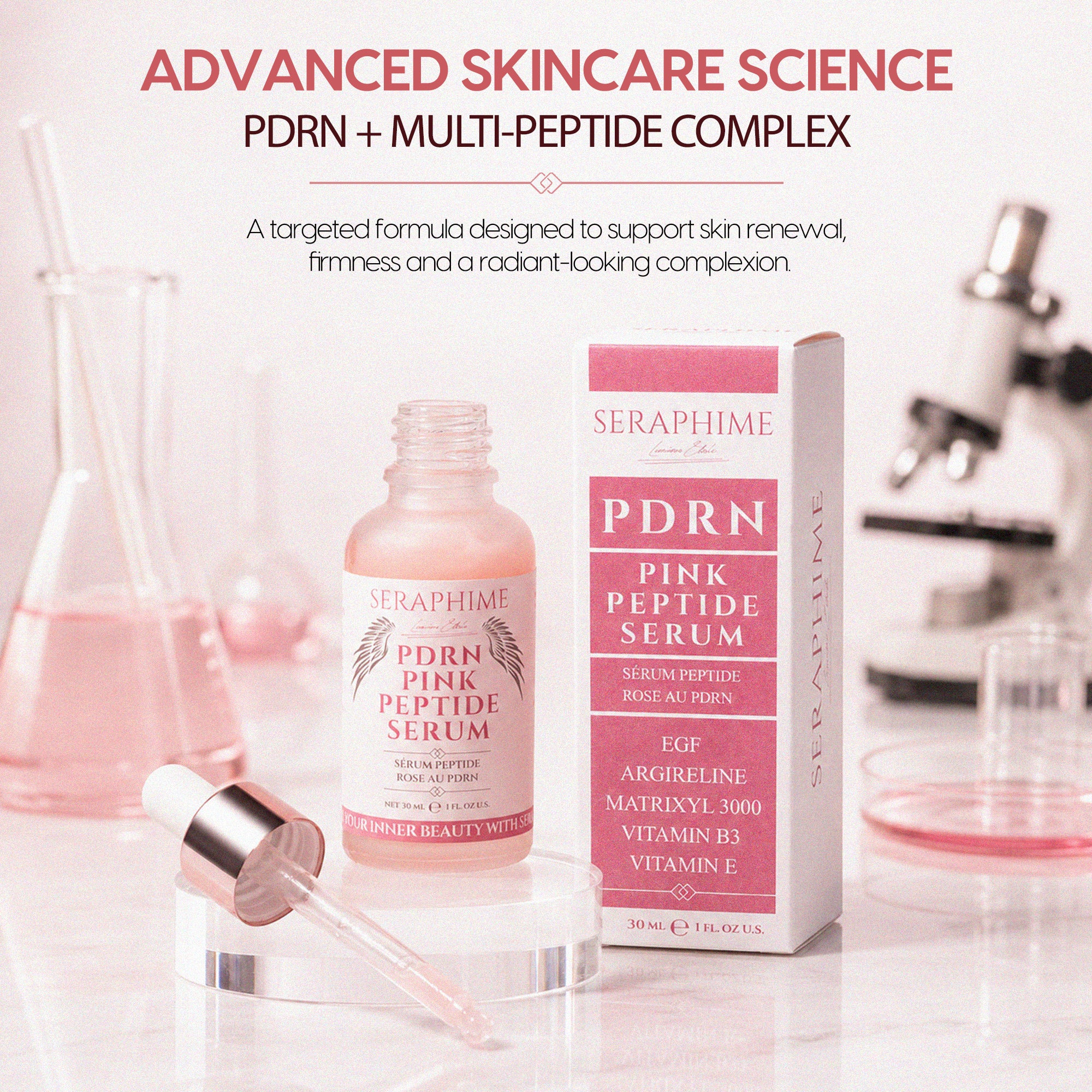 PDRN Salmon DNA Pink Peptide Serum with EGF, Argireline & Matrixyl 3000