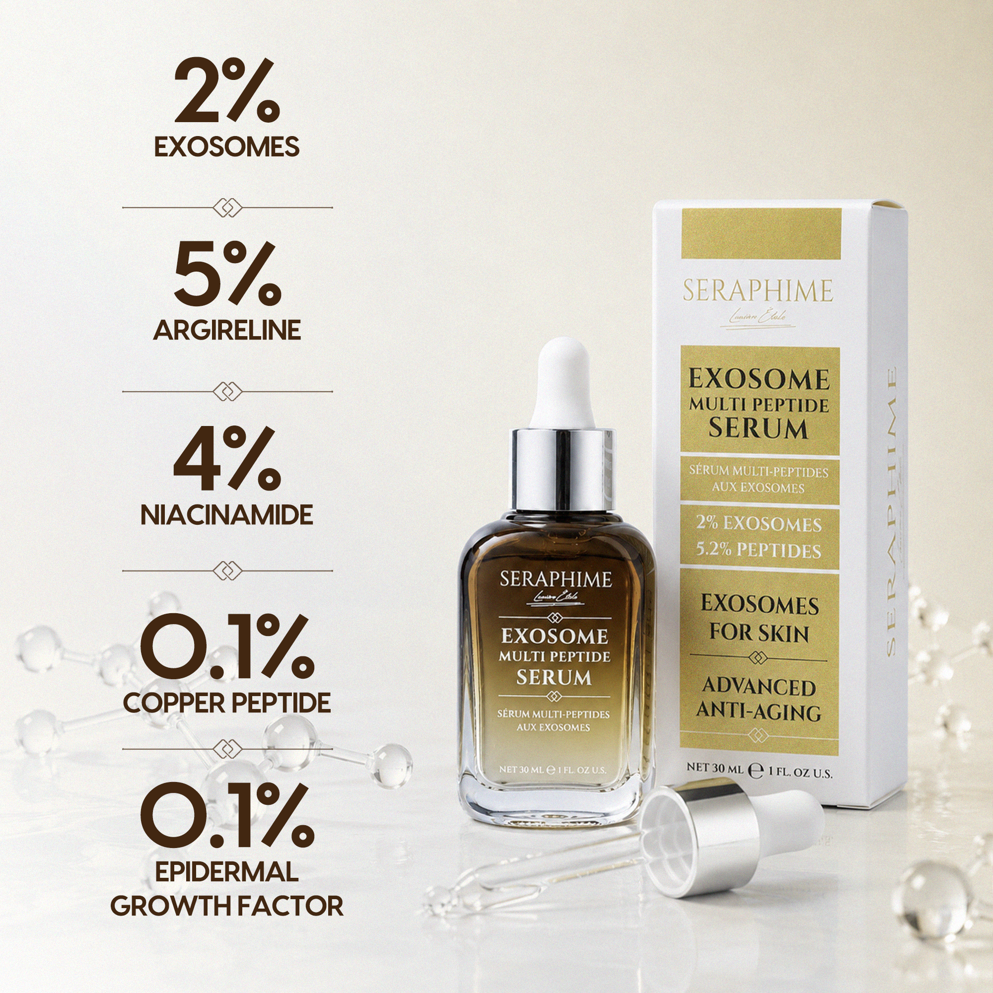 Exosomes for Skin Serum – Anti-Aging Multi Peptide Serum for Face, Fine Lines & Microneedling